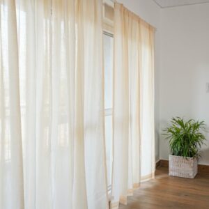 Cotton Sheer Curtain – Slub – Tapioca Beige