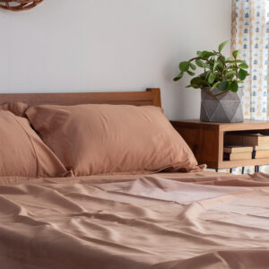 Cotton Bed Sheet – Solid Weave – Rose Cloud– With 2 Pillow Cases