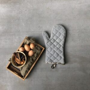 Cotton Oven Mitts –  Pigeon – Grey, Set of 2