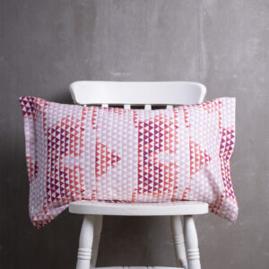 Cotton Pillow Cover – Star Triangle Print  – Red