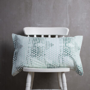Cotton Pillow Cover – Star Triangle Print  – Green