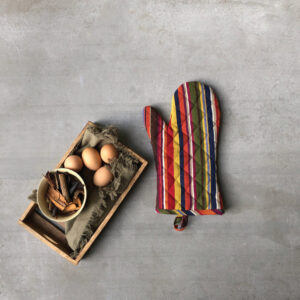 Cotton Oven Mitts –  Multicolor , Set of 2