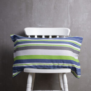 Cotton Pillow Cover – Brilliant Stripes – Green/Blue