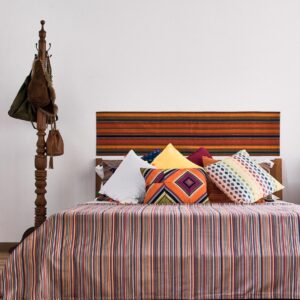 Cotton Bed Sheet – Woven Stripes – Red - With 2 Pillow Cases