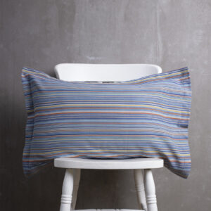 Cotton Pillow Cover – Woven Stripes – Blue