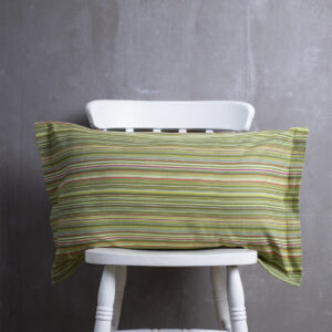 Cotton Pillow Cover – Woven Stripes – Green