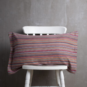 Cotton Pillow Cover – Woven Stripes – Red
