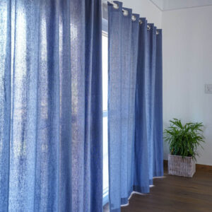 Cotton Curtain – Chambray – Tempest Blue
