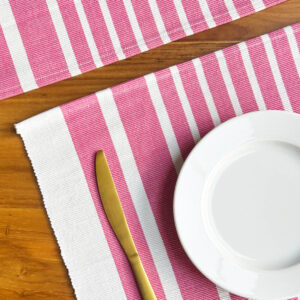 Cotton Tablemats – Coastal Lines – Pink