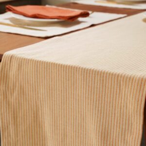 Cotton Table Runner – Fine Stripes – Yellow