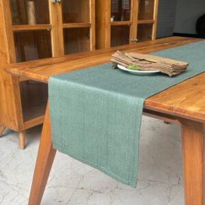 Cotton Table Runner – Kadoor Weave – Garden Green