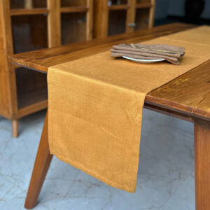 Cotton Table Runner – Kadoor Weave – Honey Gold