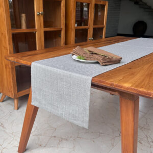 Cotton Table Runner – Panama Weave – Ash Grey