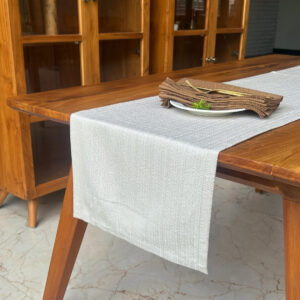 Cotton Table Runner – Panama Weave – Oatmeal Beige