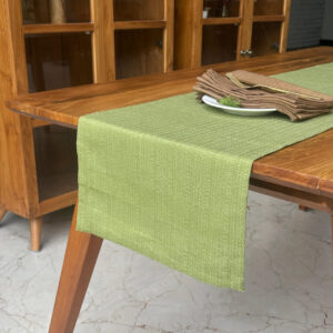 Cotton Table Runner – Panama Weave – Spinach Green