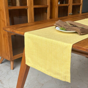 Cotton Table Runner – Panama Weave – Yolk Yellow