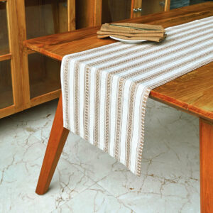 Cotton Table Runner – Vintage Weave – Brown