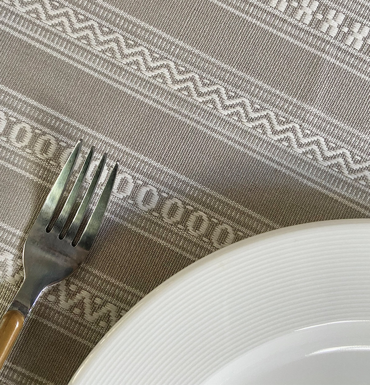 Cotton Table Runner – Vintage Weave – Grey - Image 2